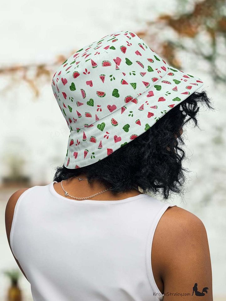 Watermelon Splash Reversible Bucket Hat Pink and Mint product image (2)