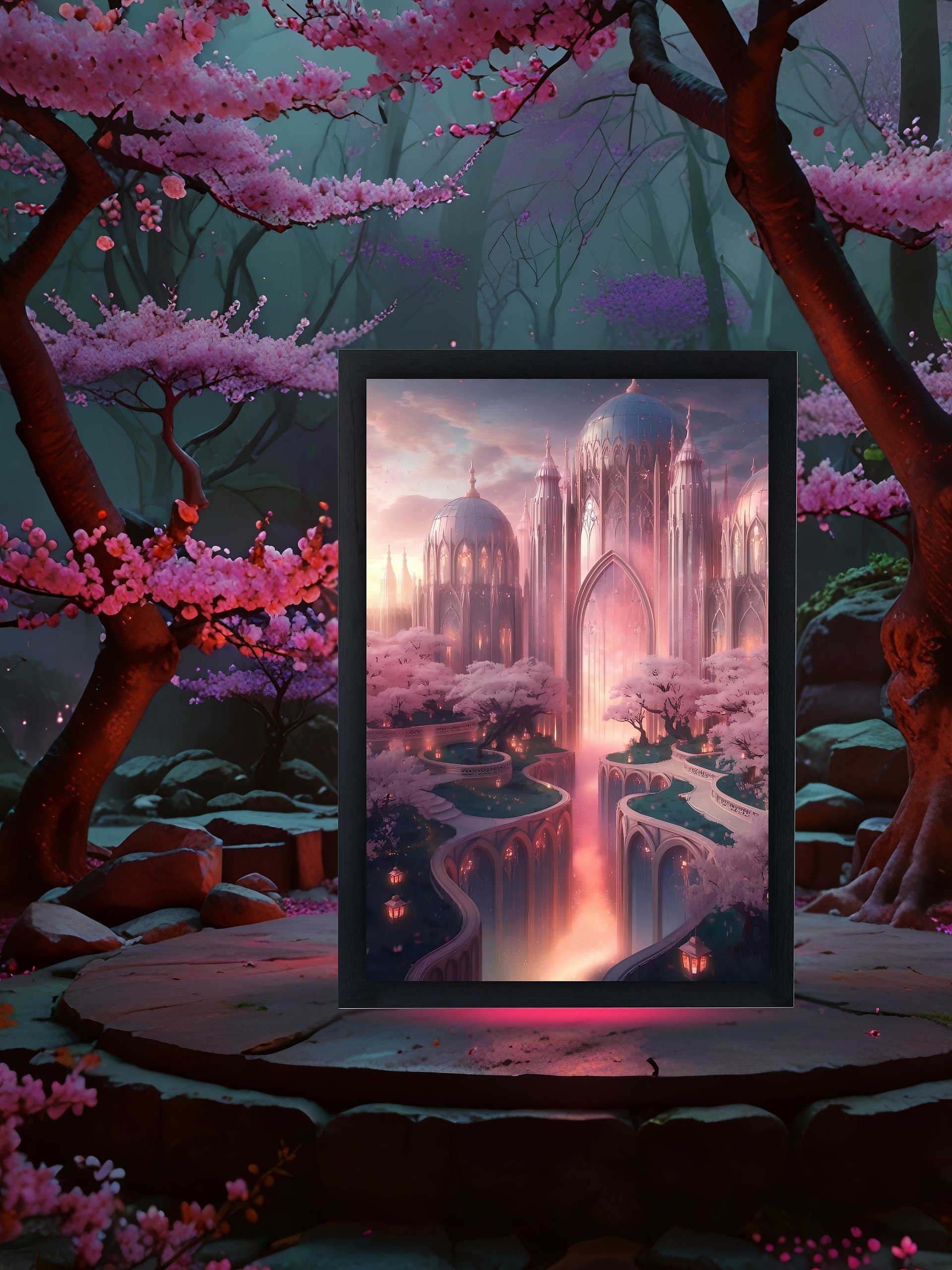 Ethereal Twilight Palace – Fantasy Art Poster product image (5)