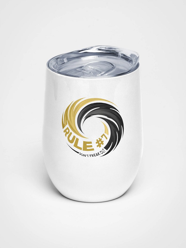 Rule #7 Wine Tumbler Black and Gold product image (1)
