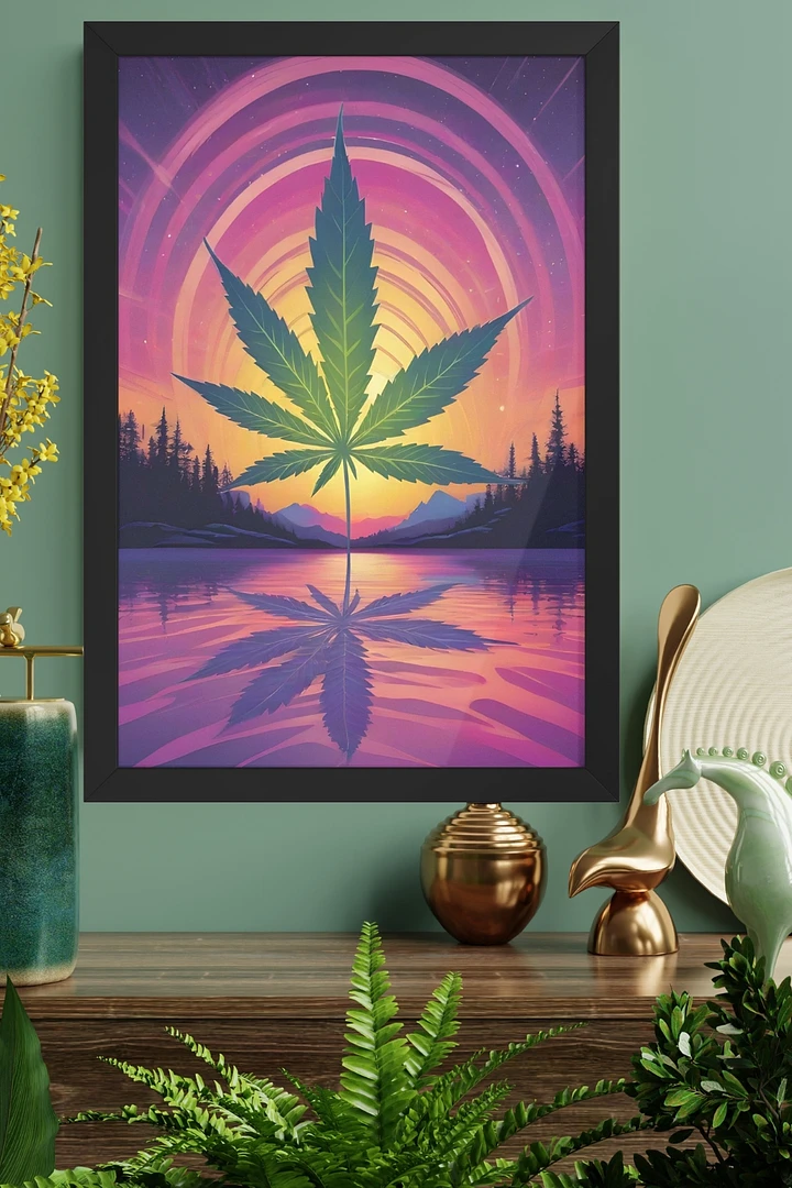 Cannabis Leaf Sunset Framed Poster product image (1)