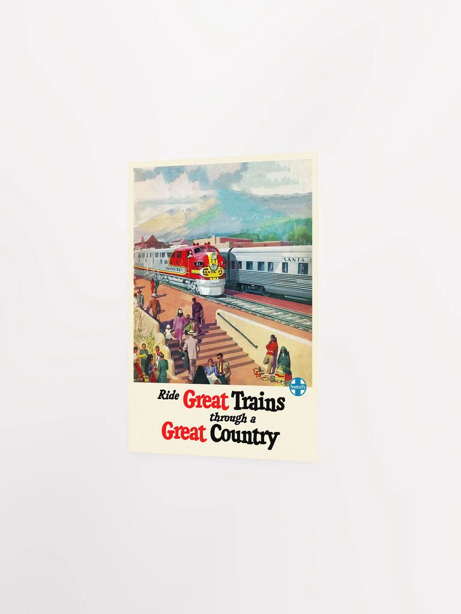 Santa Fe Railway, 1950s — retro train poster, vintage train art, train print, retro travel wall art product image (7)
