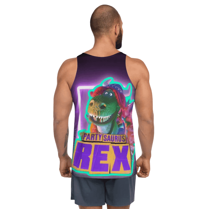 Partysaurus Rex Neon All Over Print Tank Top product image (1)