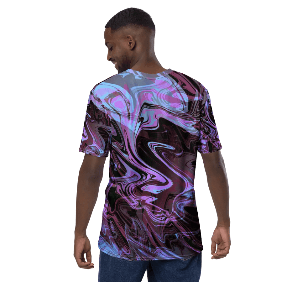 Pink, Black and Blue Swarm Pattern Urban Design T-Shirt product image (12)