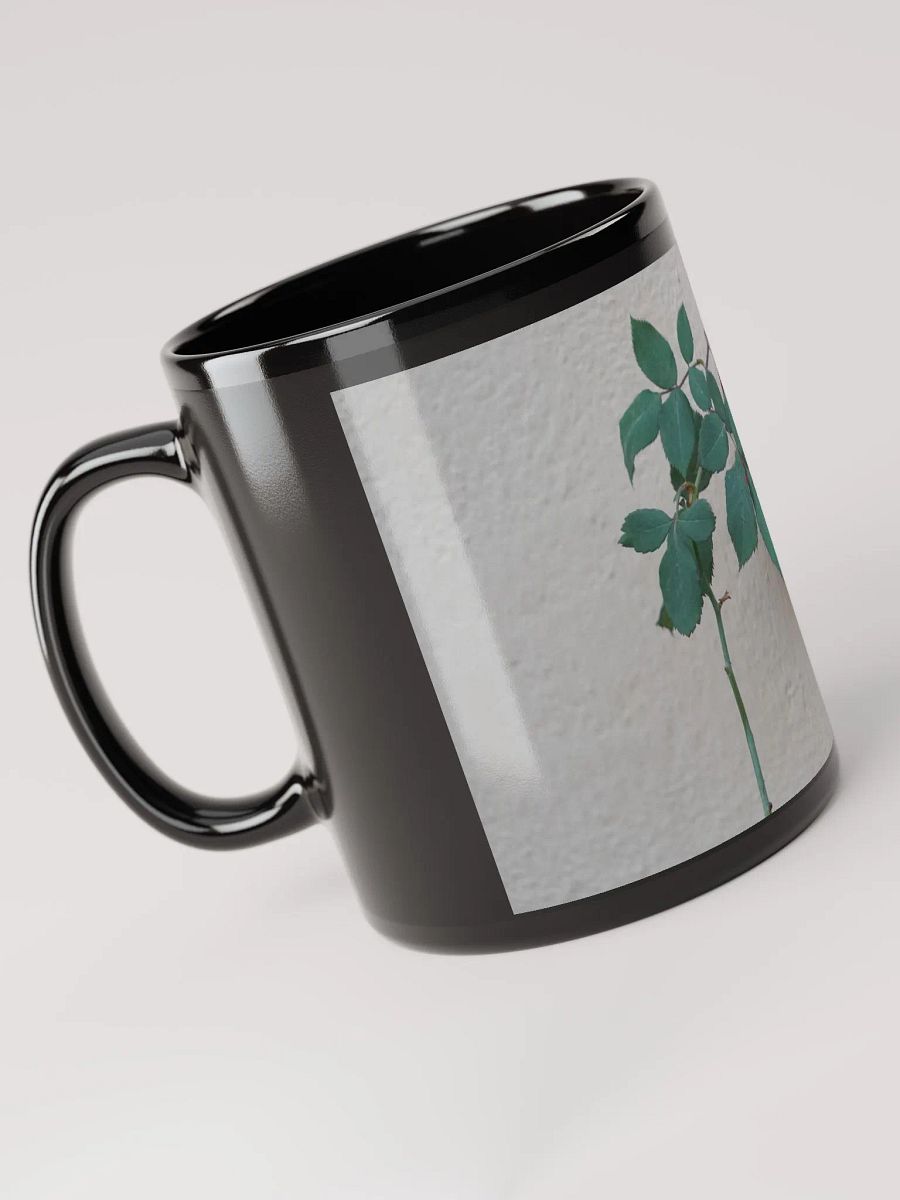 Black Glossy Mug ( rose ) product image (6)