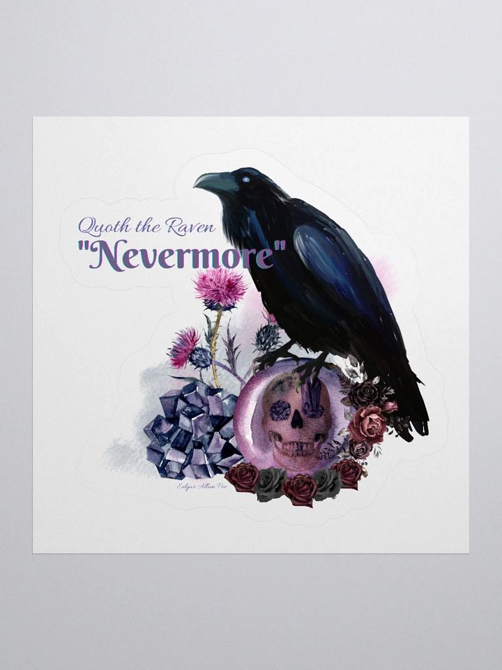 Quoth the Raven Nevermore Edgar Allan Poe Kiss-Cut Sticker product image (1)