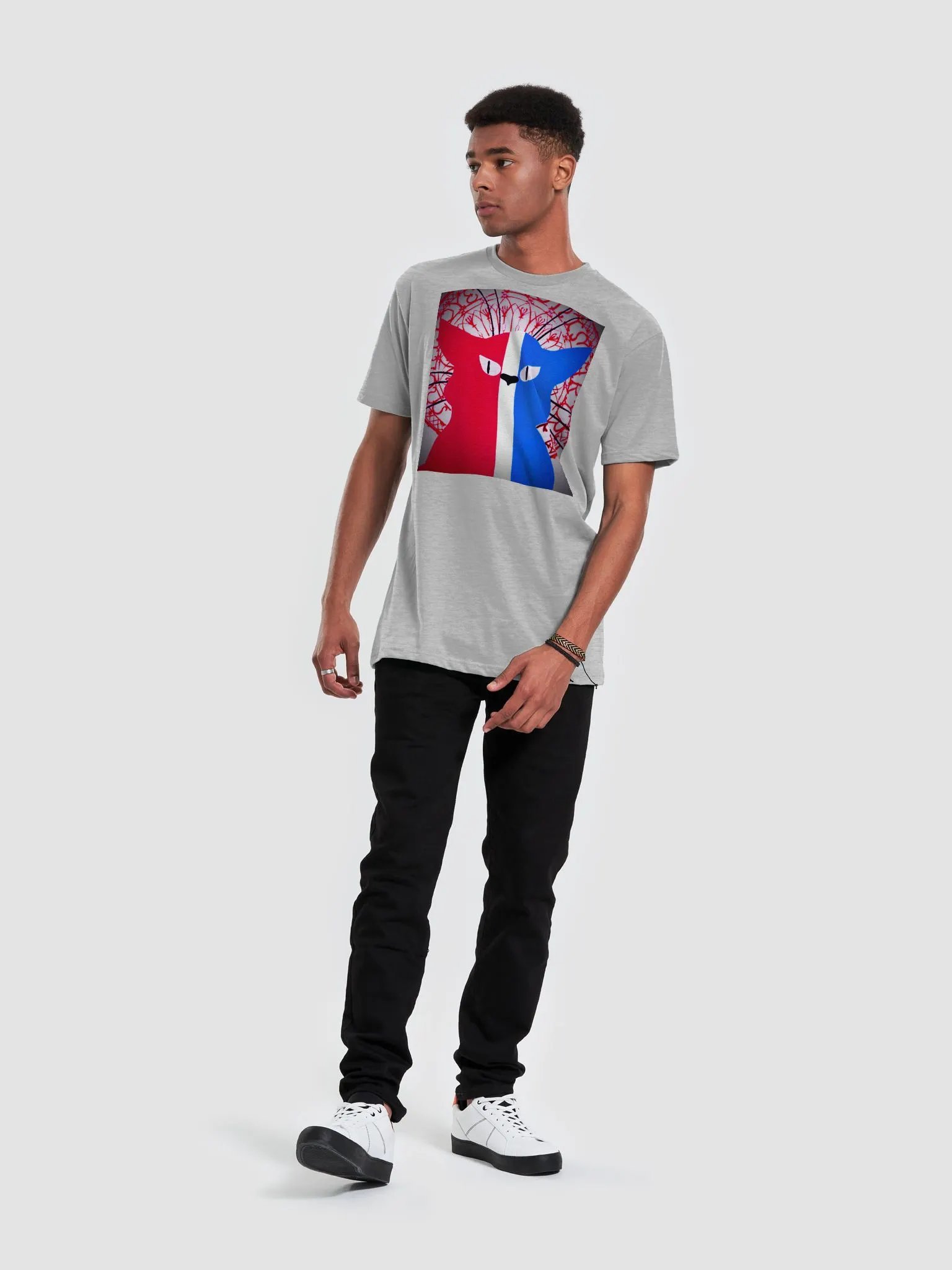 Patriotic Artistic Demeowcracy Feline Supersoft Slim Fit T-Shirt product image (5)