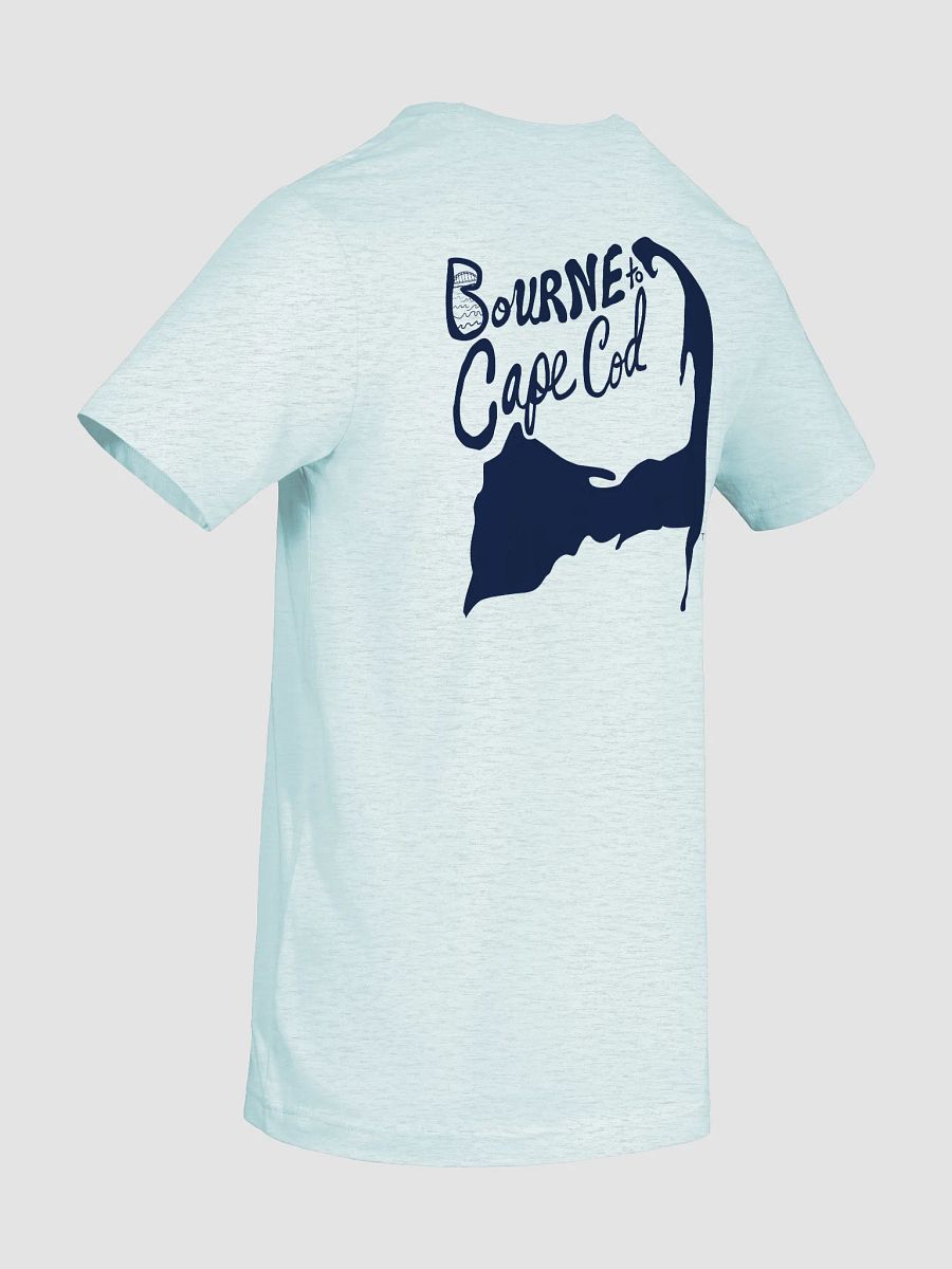 Men's | BOURNE to Cape Cod™ | Supersoft T-Shirt by Bella+Canvas | Navy Blue Logo on Light Neutrals product image (88)