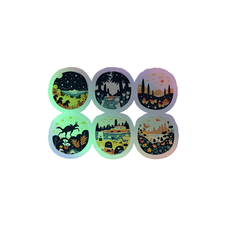 Whimsical Nature Scenes Collection | Vibrant Circular Art Prints product image (2)