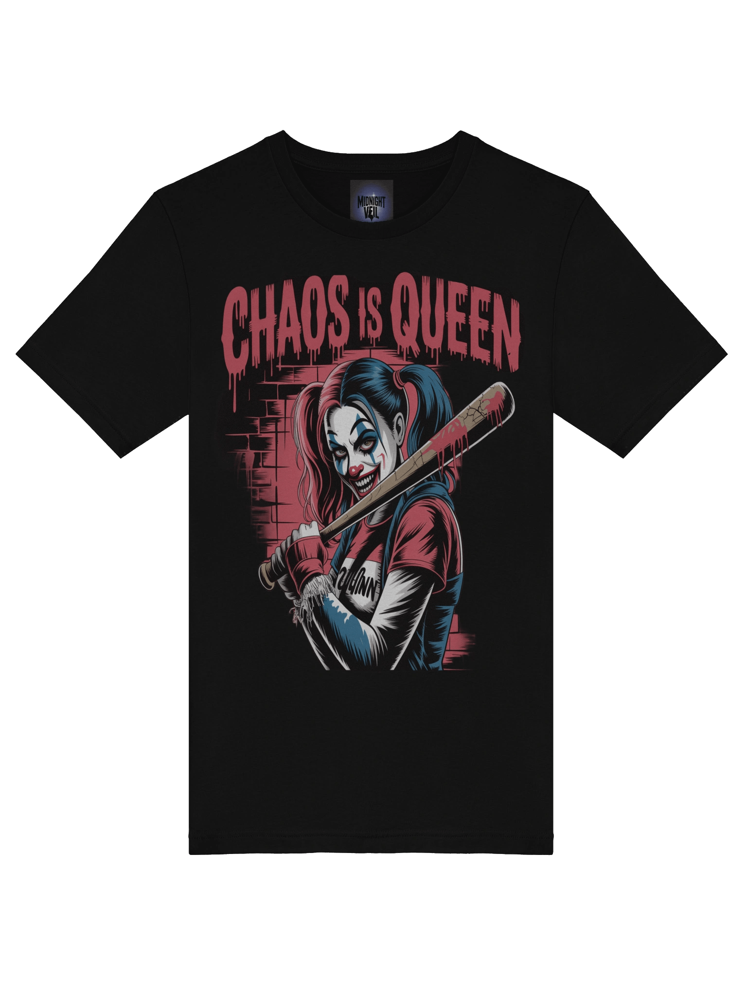 Harley Quinn 'Chaos is Queen' Bat Swing Supersoft T-Shirt product image (7)