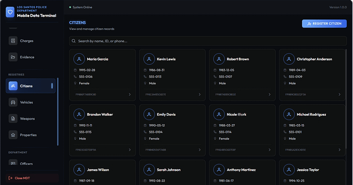 Advanced FiveM MDT & Dispatch System [ QB / ESX / QBOX ] product image (1)