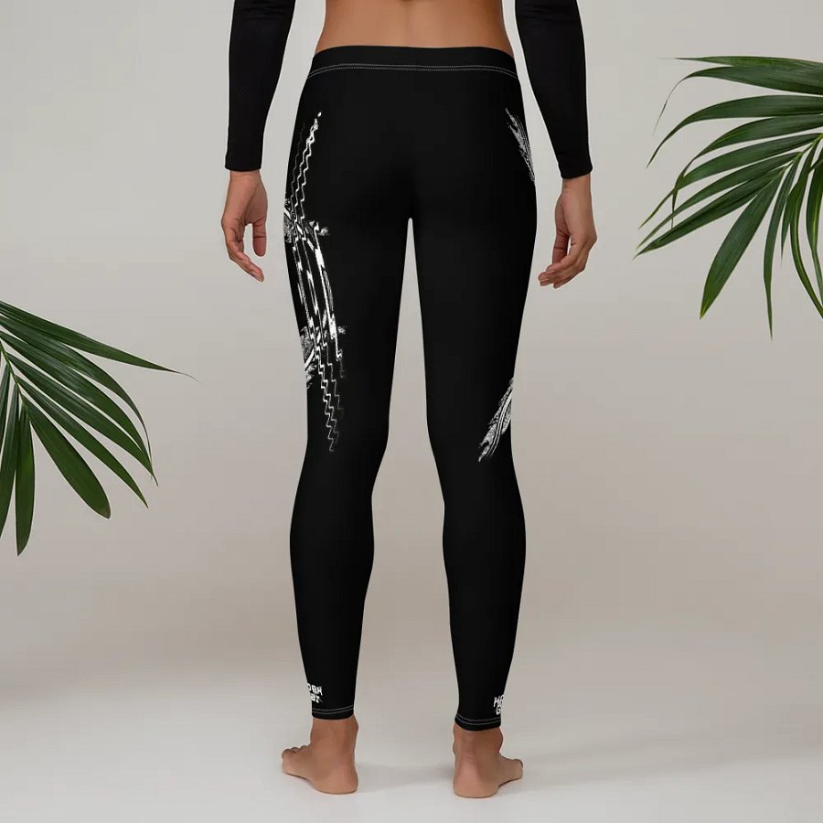 White HApex Gear White Logo Cancer Awareness Orange Ribbon. Black Leggings product image (5)
