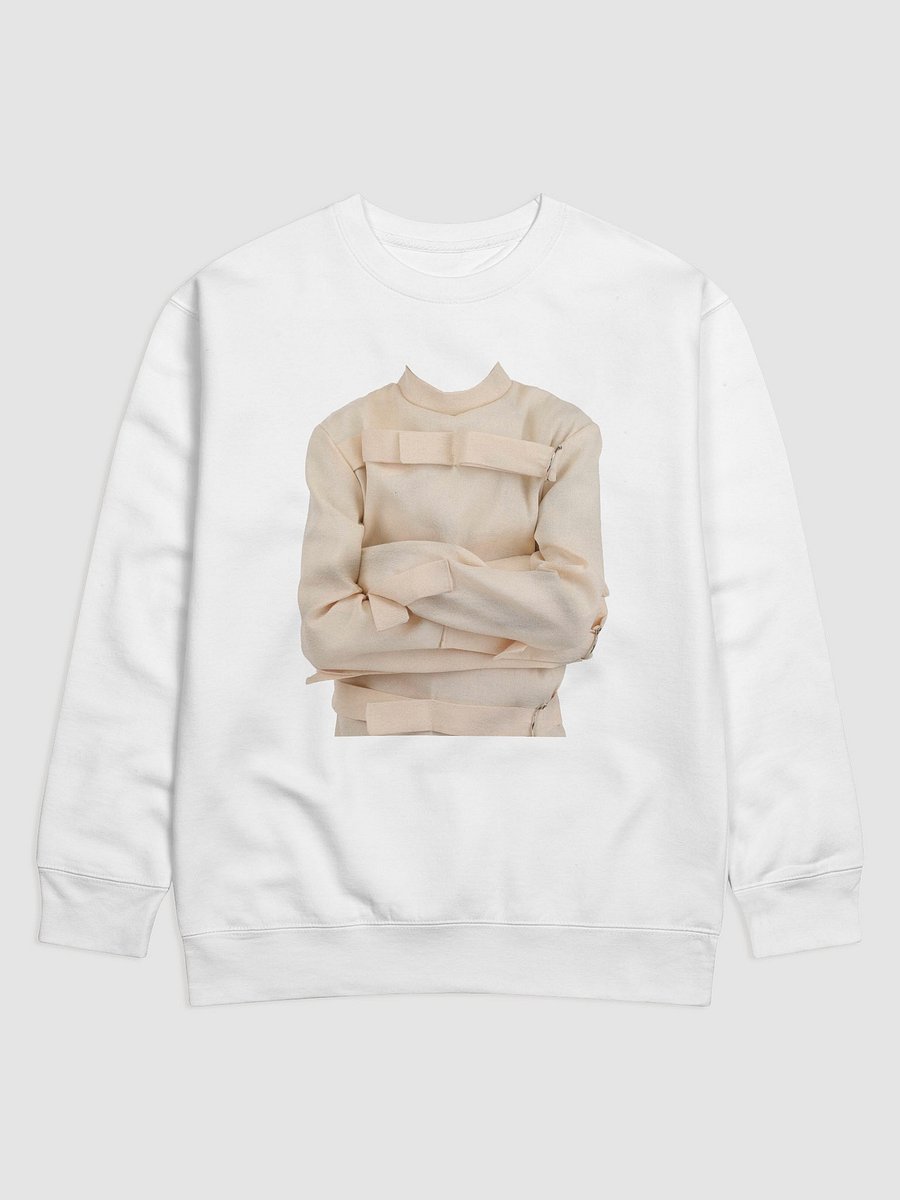 The @nathyn.trees Bat-shit Crazy Straight Jacket Sweatshirt in White product image (1)