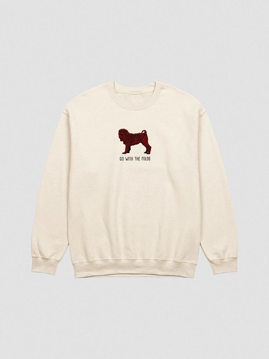 Go with the Folds Sweatshirt (Embroidered) of a Chinese Shar-Pei(Chocolate) product image (4)