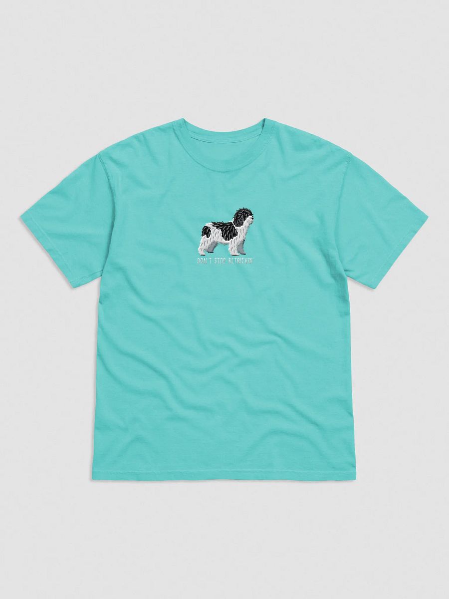 Don't Stop Retrievin' T-Shirt(Embroidered) of a Spanish Water Dog(Black & White) product image (33)