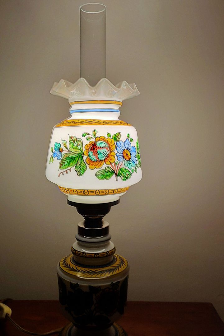 Candeeiro vidro com flores, candeeiro de mesa, decoração única de escritório, presente, casamento, decoração casa, presente product image (1)