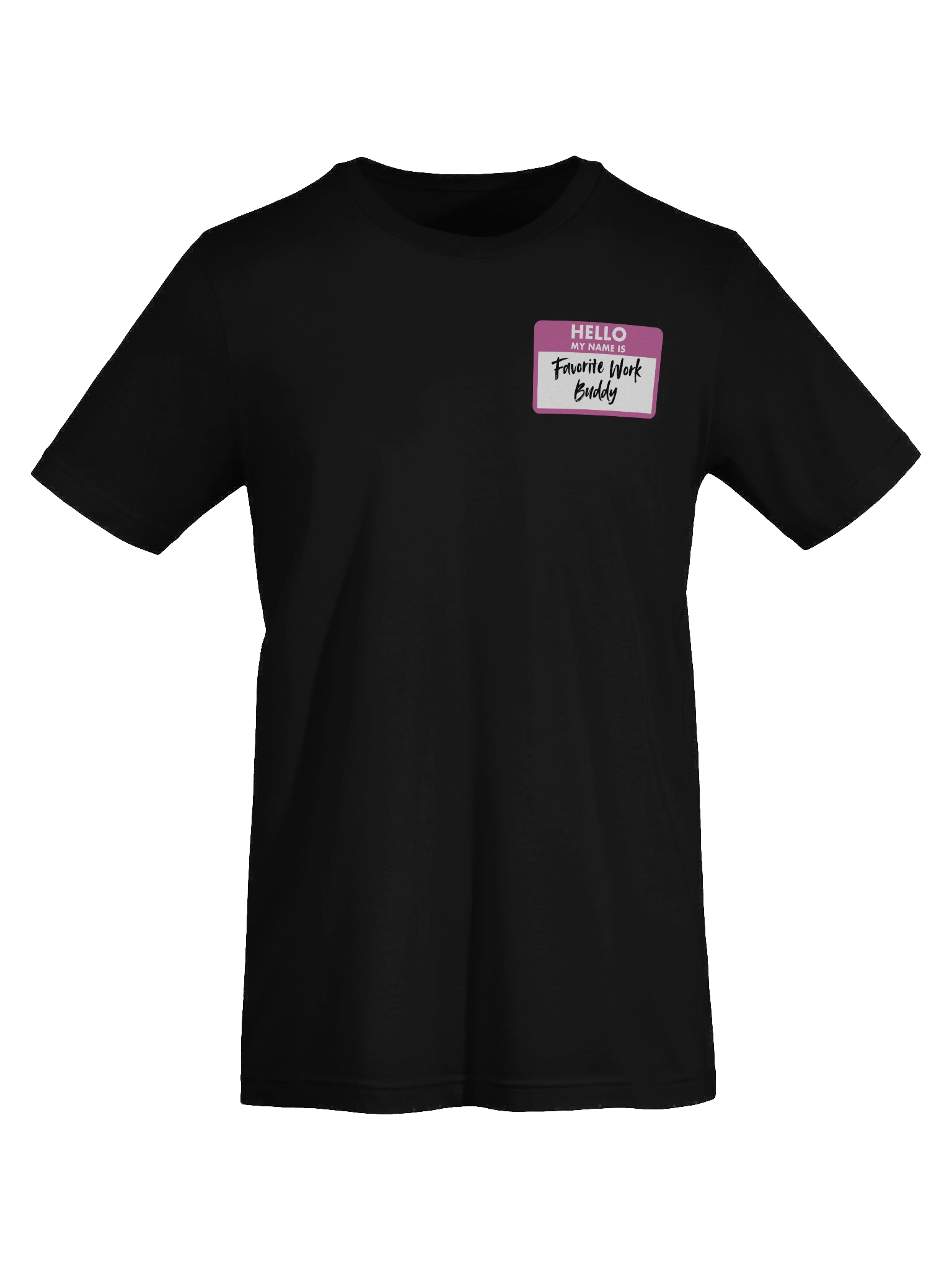 Favorite Work Buddy Name Tag T-Shirt (Pink) product image (63)