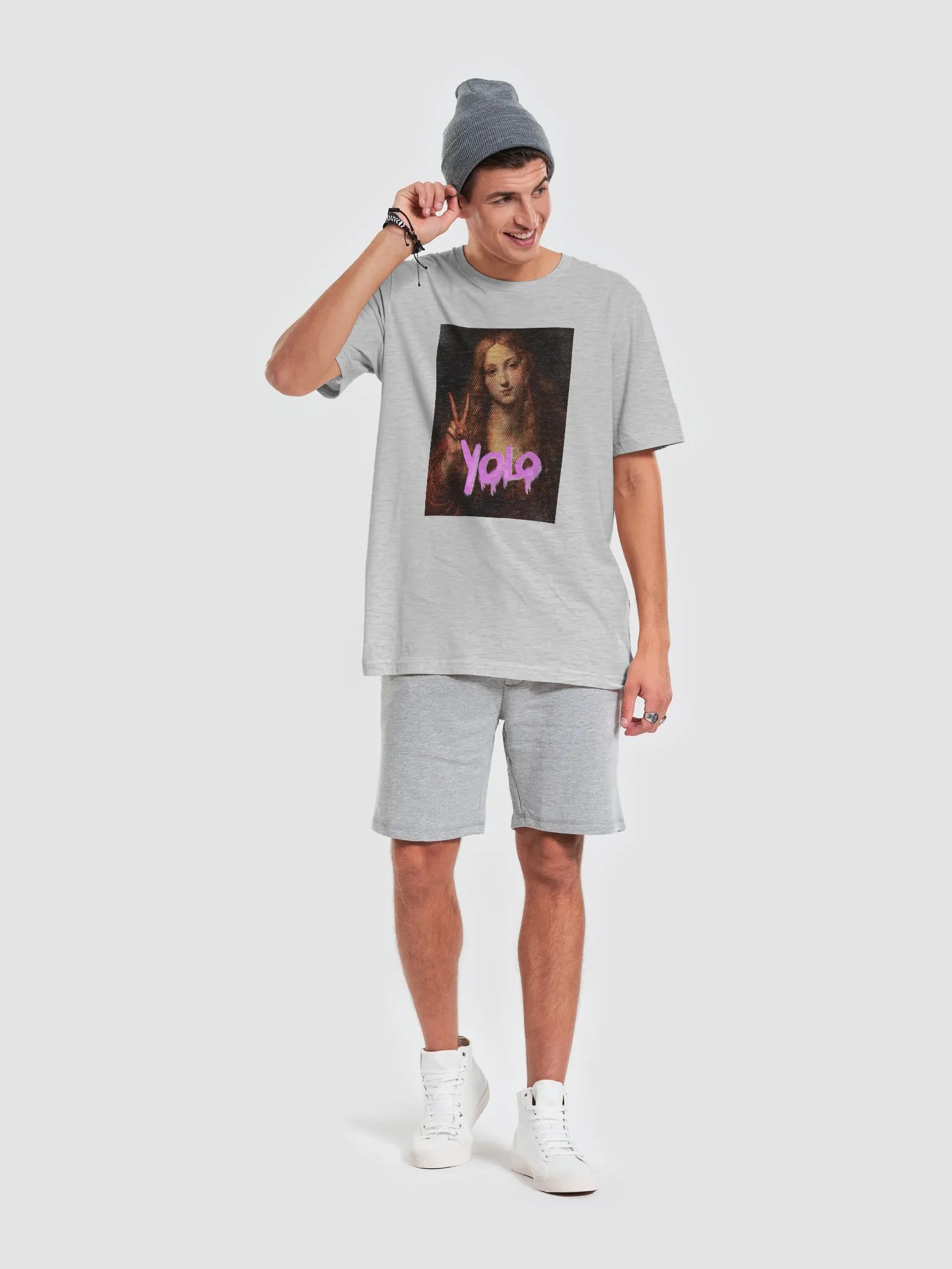 "YOLO" Peace Sign Renaissance Painting Meme T-Shirt product image (64)