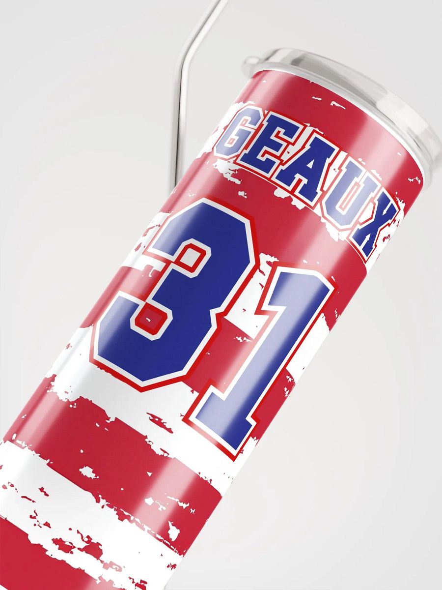 Geaux 31 - Vintage Flag Style Stainless Steel 20oz Tumbler product image (5)