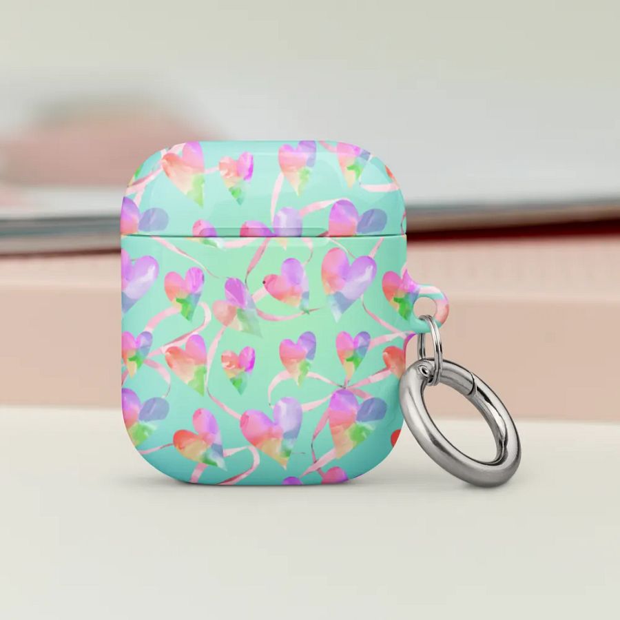 Whimsical Hearts All-Over Print AirPods® Case girls and arty ladies product image (8)