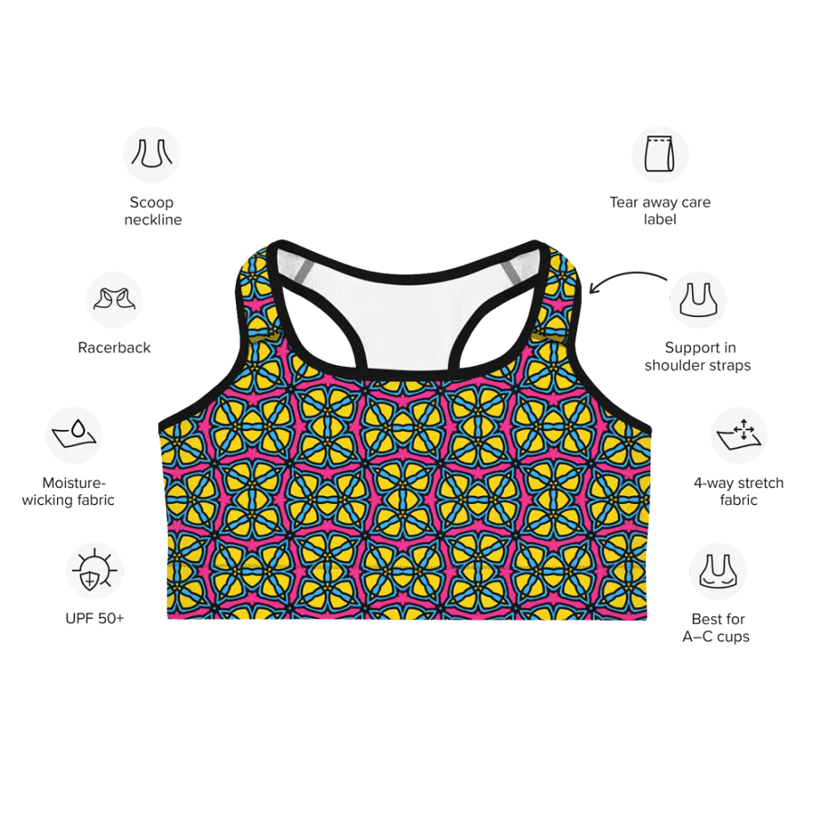 Pan Abstract (3) - Sports Bra product image (7)