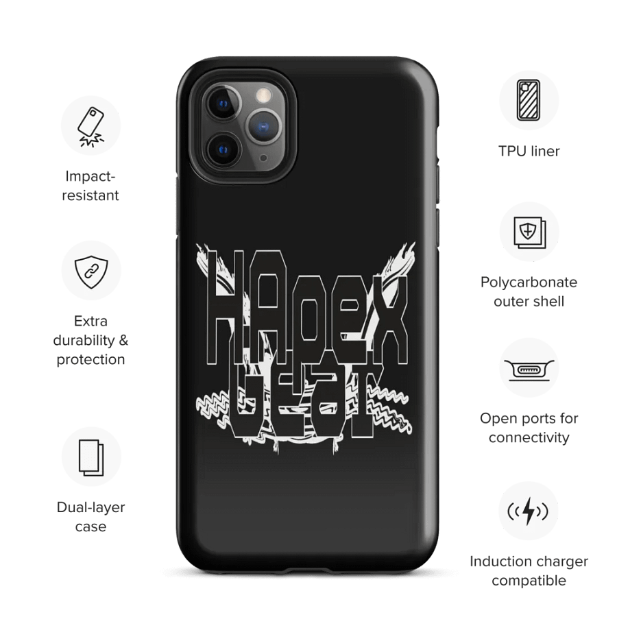 Black HApex Gear Black Logo - Black - Tough Case for iPhone® product image (3)
