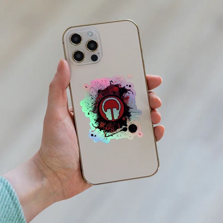 Paint Splat Headphones Holographic Sticker product image (6)