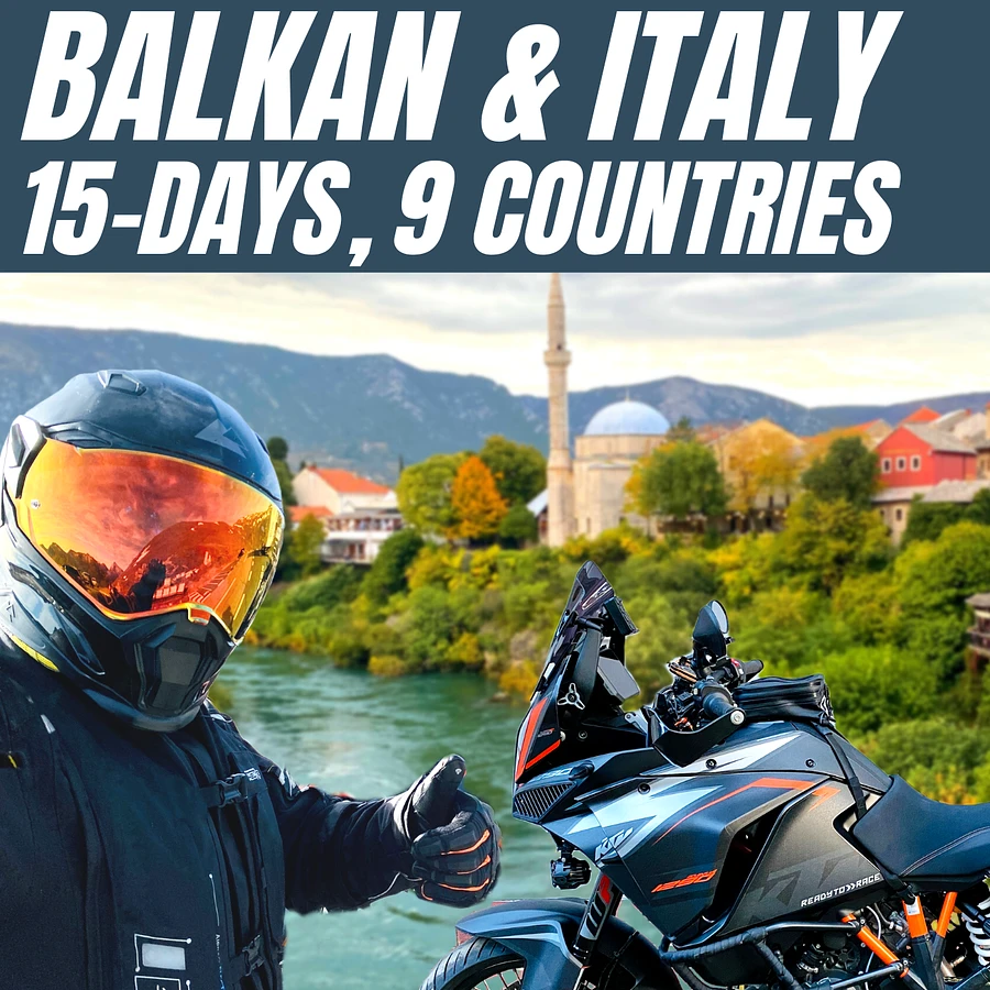 BALKANS & ITALY TOUR, 9 Countries, 15 Days, 5700 km incl Tour Book & GPX Data product image (1)