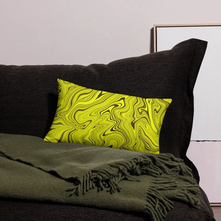 Premium Pillow Case - Yellow Liquid Swirls product image (1)