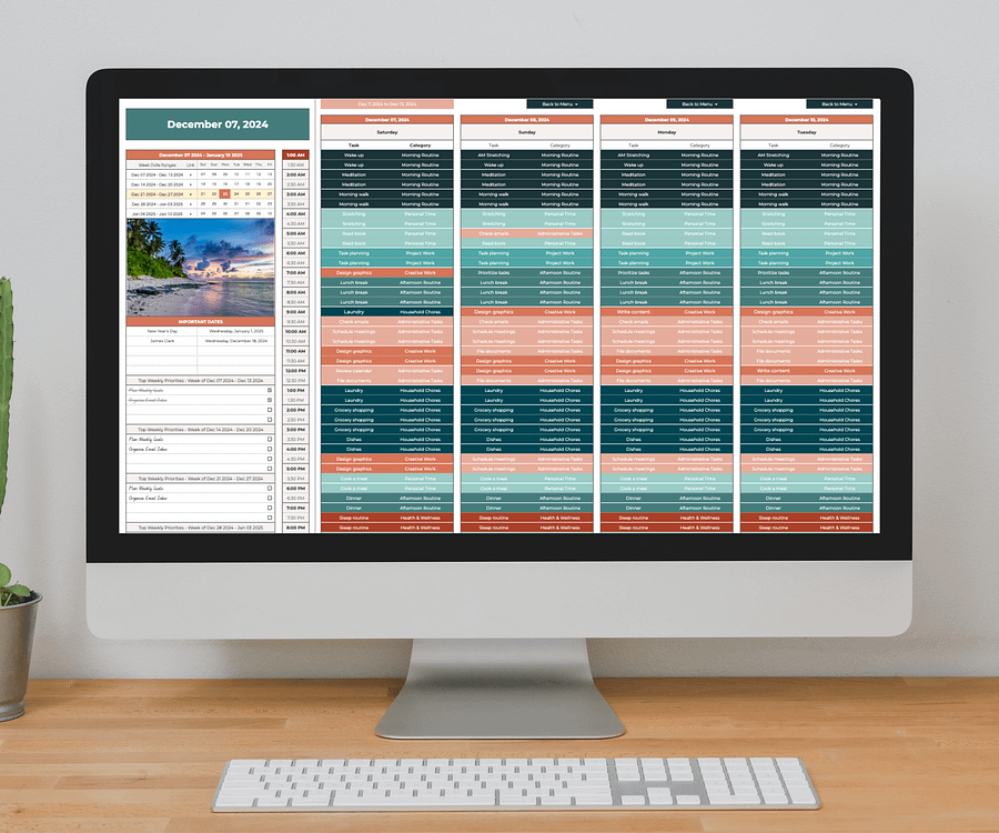 Time Blocking Planner, Google Sheets Template product image (8)