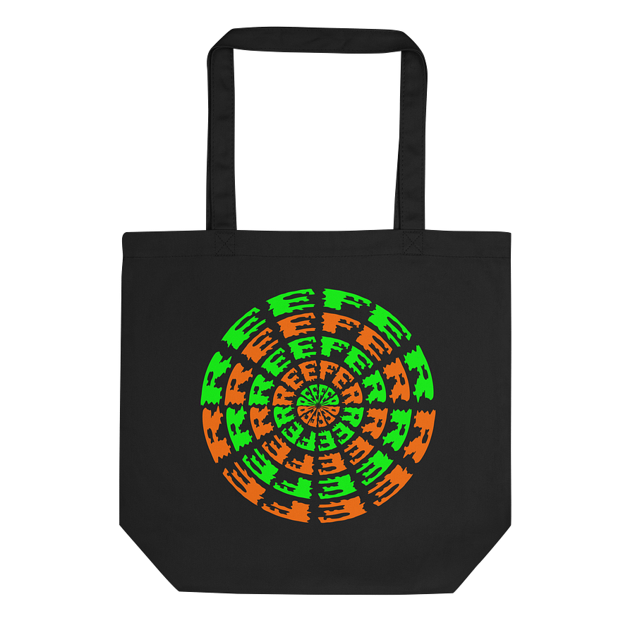 Green Orange Reefer Black Tote Bag, Creepy Cannabis Accessory product image (1)