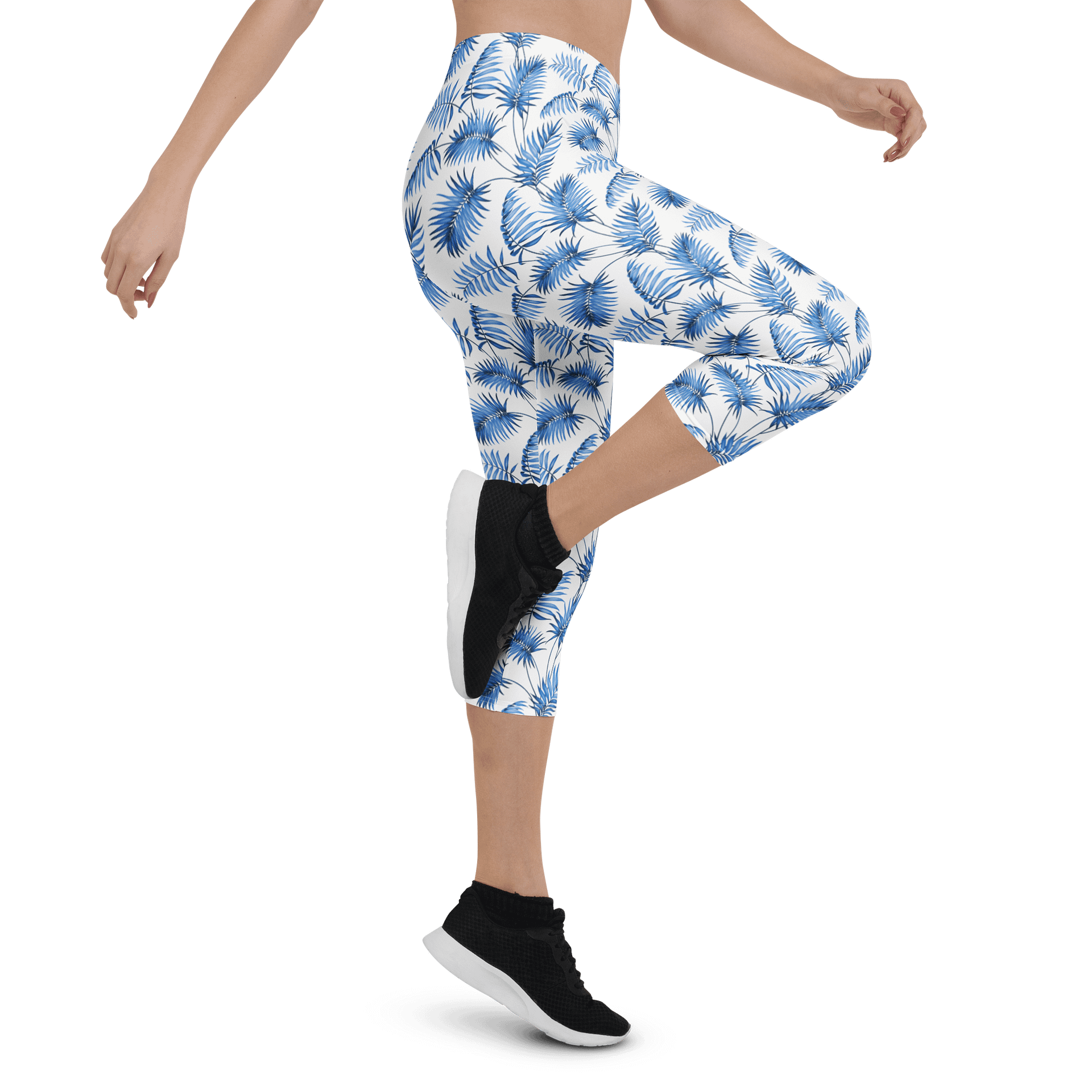 Stylish Fern Fusion Custom Capri Leggings for Everyday Wear product image (4)