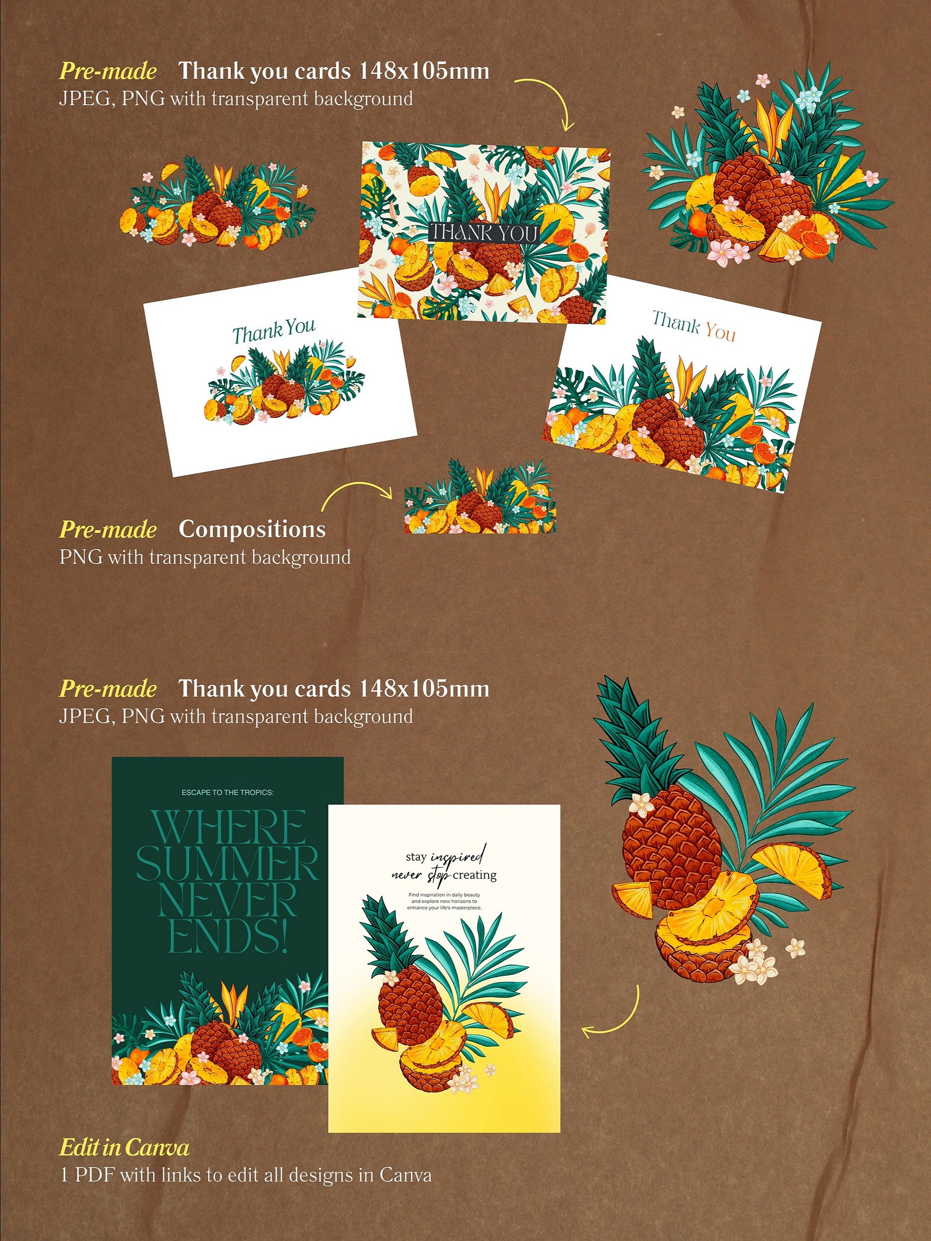 Tropical Garden PSD Seamless Patterns & Clipart product image (9)