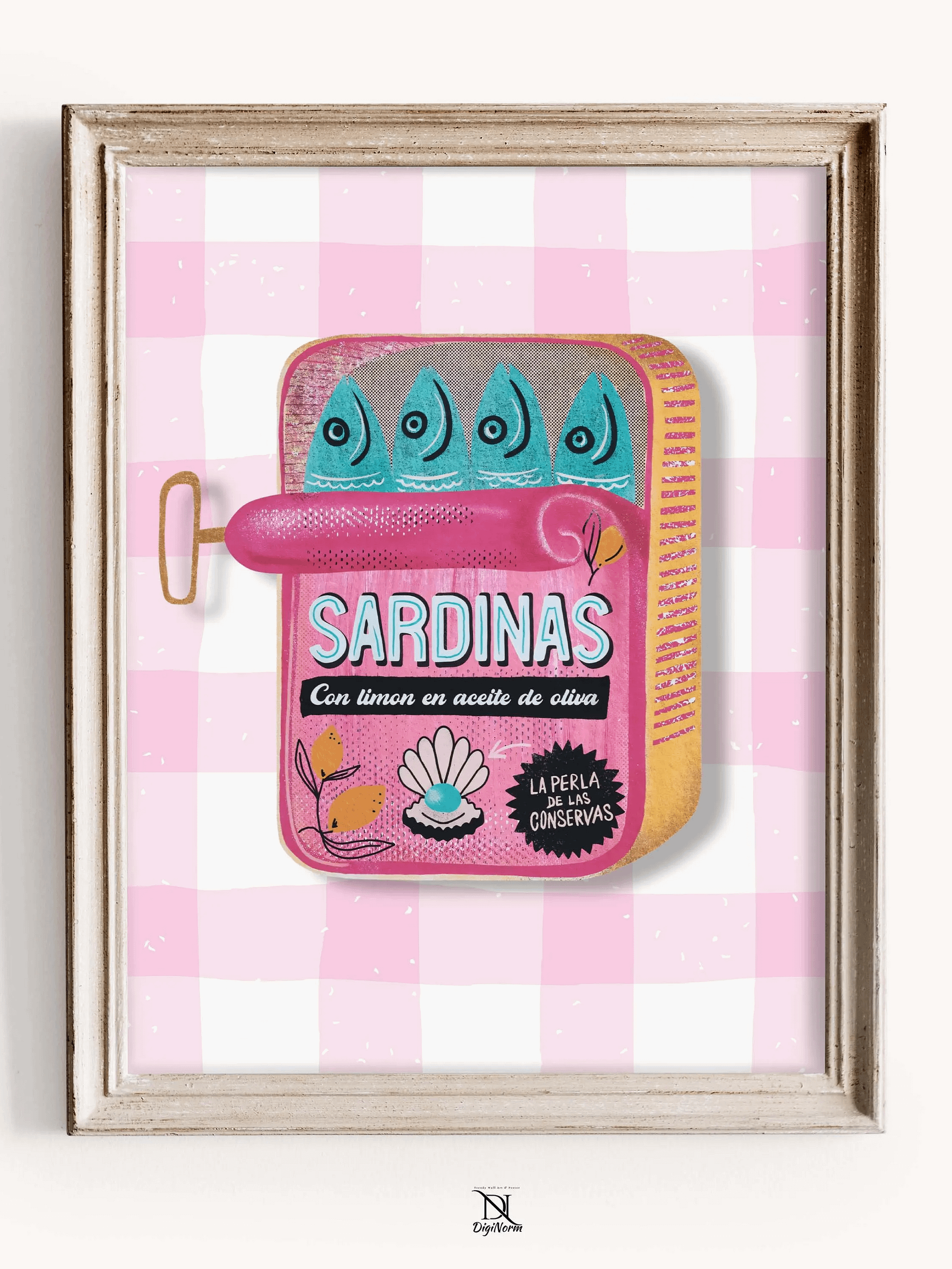 Sardines Print Sardine Tin Vintage Poster Retro Sardine Wall Art Fish Print product image (1)