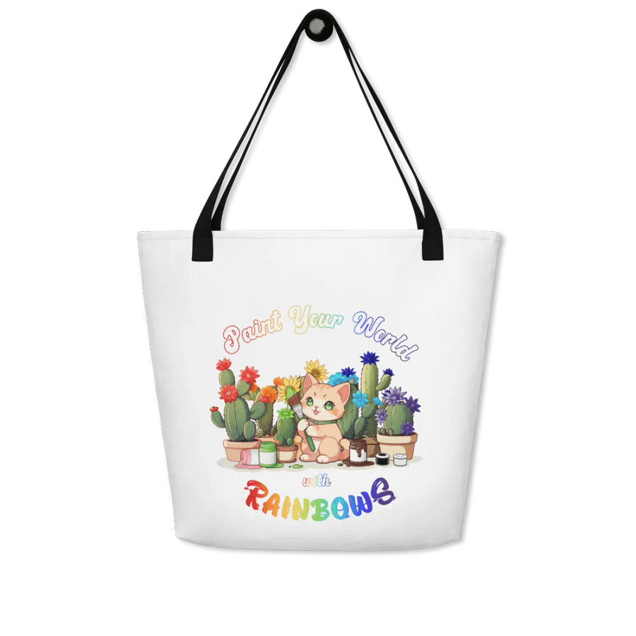 Rainbow Kitten Artist Tote Bag with Pocket product image (3)