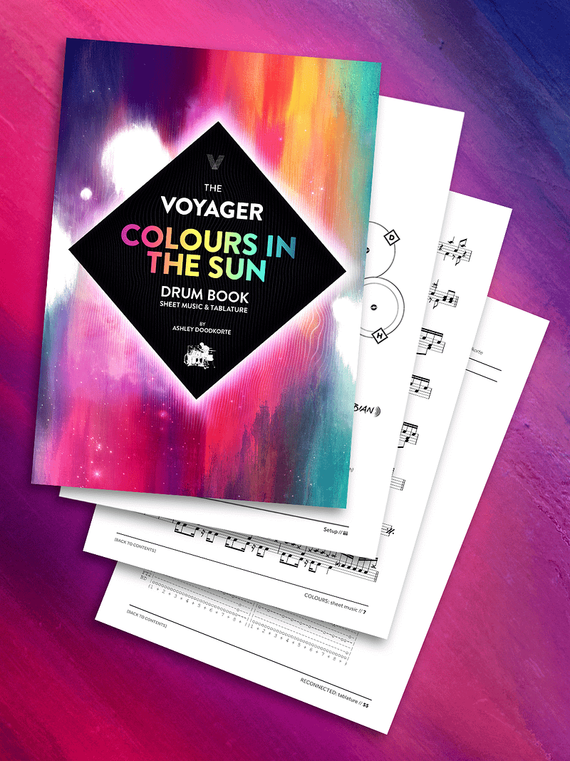 Voyager – COLOURS IN THE SUN – Drum Book