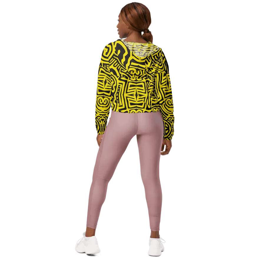 Gossip Cat Pattern Crop Hoodie Windbreaker product image (6)