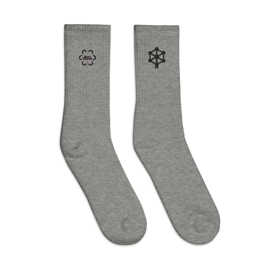 RB Embroidered Socks in Gray product image (3)