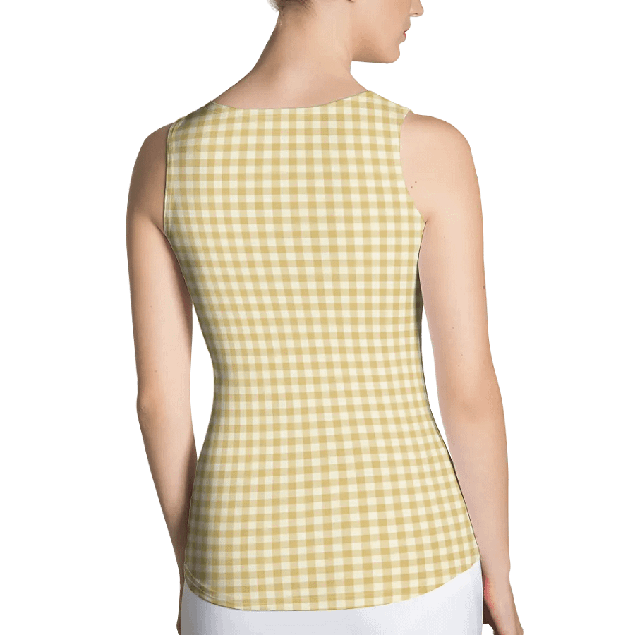 ALL-OVER PRINT DARK YELLOW VINTAGE PATTERN WOMEN'S TANK TOP product image (2)