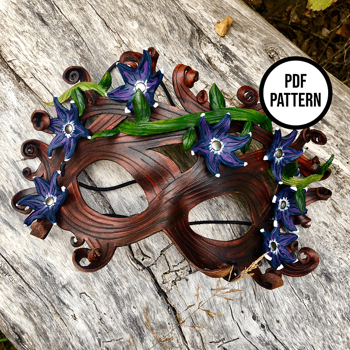Woodland Fairy Mask - PDF Pattern for Leather product image (1)