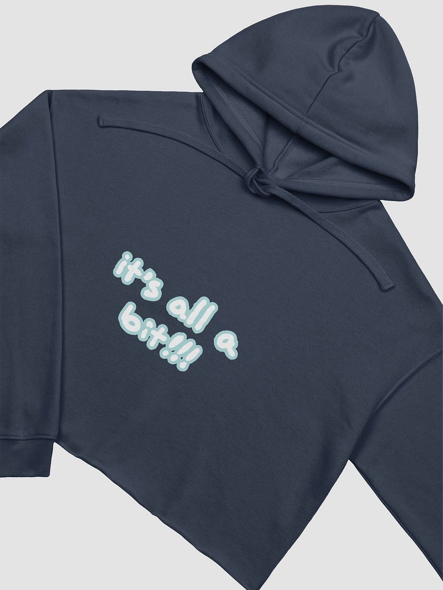 “It’s all a bit!!!” (lined design, #A8D7D8) fleece cropped hoodie product image (13)
