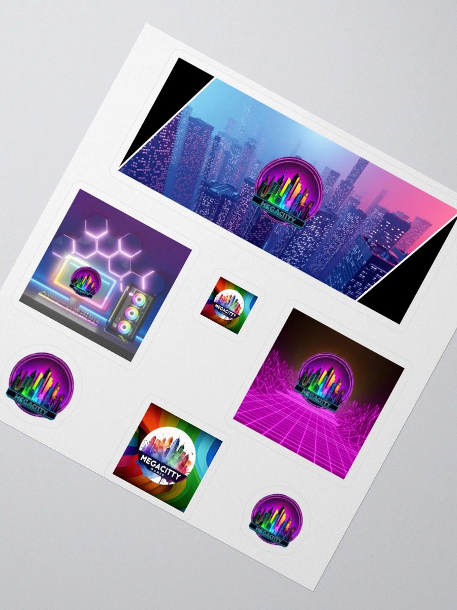 Neon + Pride MegacityGamer Kiss Cut Stickers product image (2)