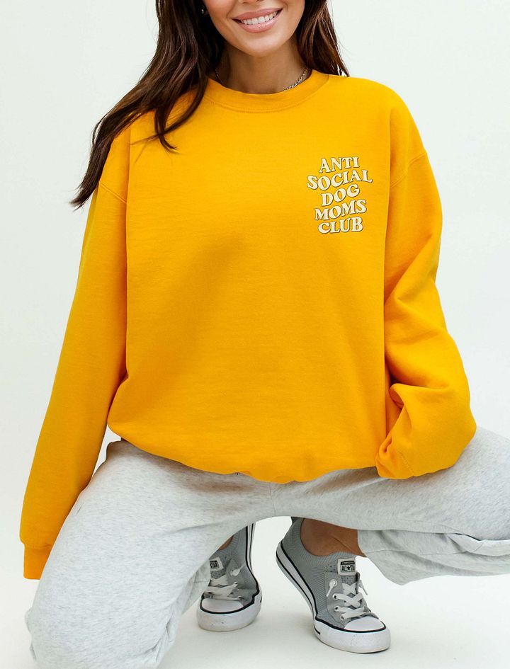 Anti Social Dog Moms Club Retro Checkerboard Sweatshirt | Funny Introvert Checkered Shirt for Dog Moms product image (11)