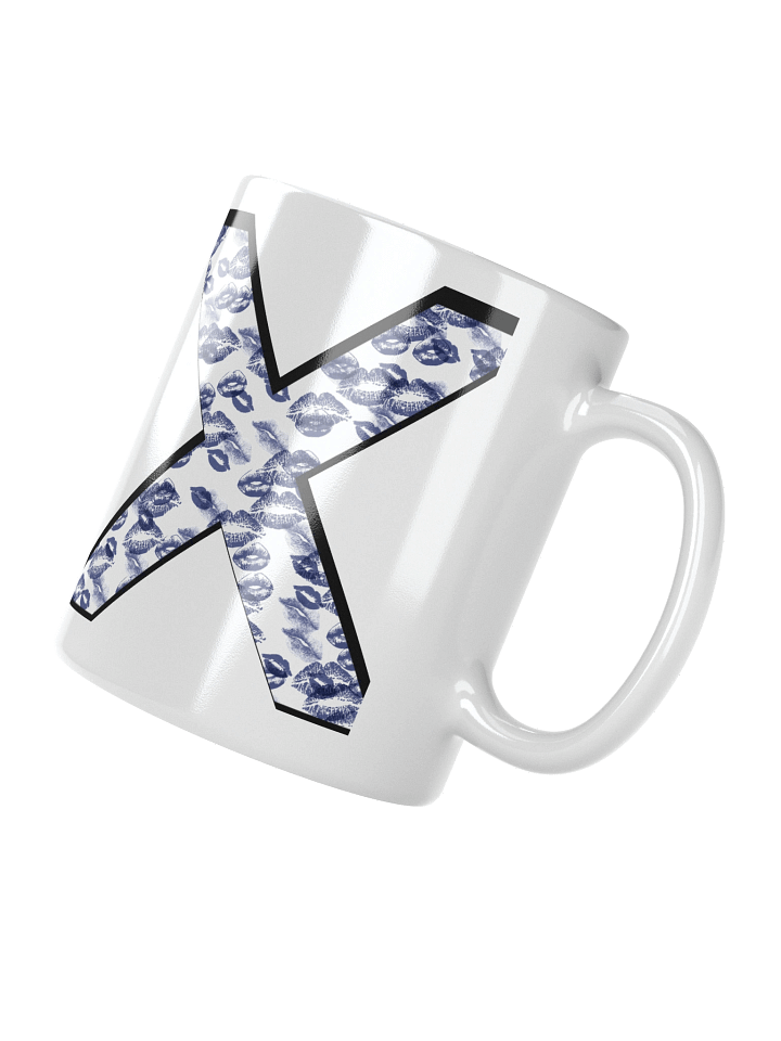 White X Dark Blue Lipstick Kisses | Glossy White Mug product image (5)