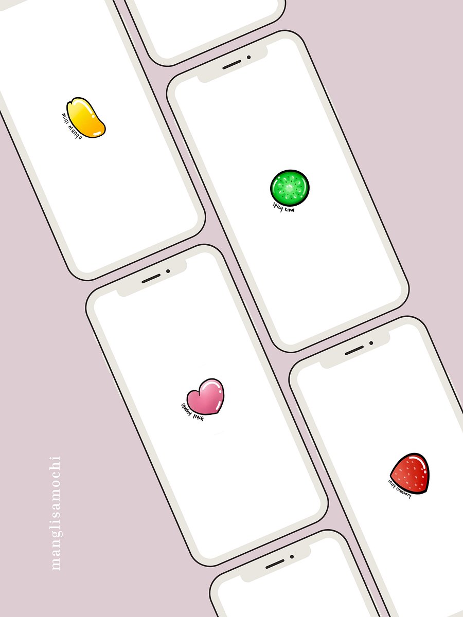 Cute Fruits / Digital Wallpaper Set product image (1)