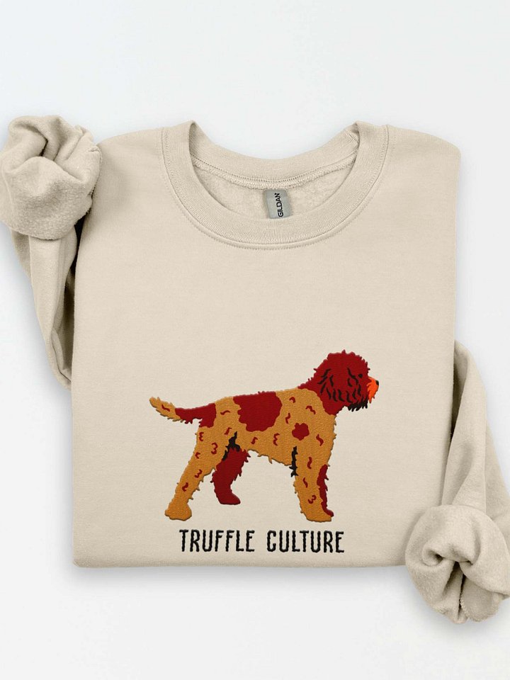 Truffle Culture Sweatshirt (Embroidered) of a Lagotto Romagnolo(Liver Roan) product image (1)