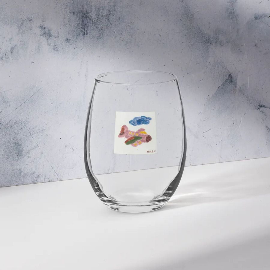 Kid Airplane (Stemless Wine Glass) product image (1)