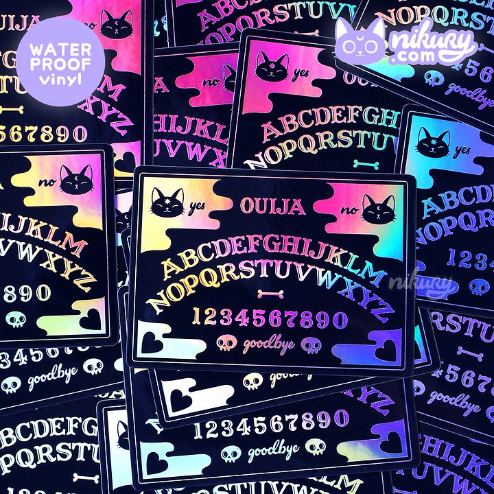 Holographic Cat Ouija Sticker product image (1)