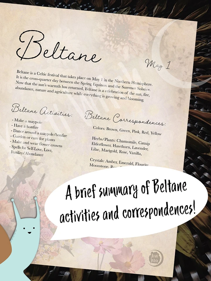 Beltane Grimoire Page - Digital Download product image (1)