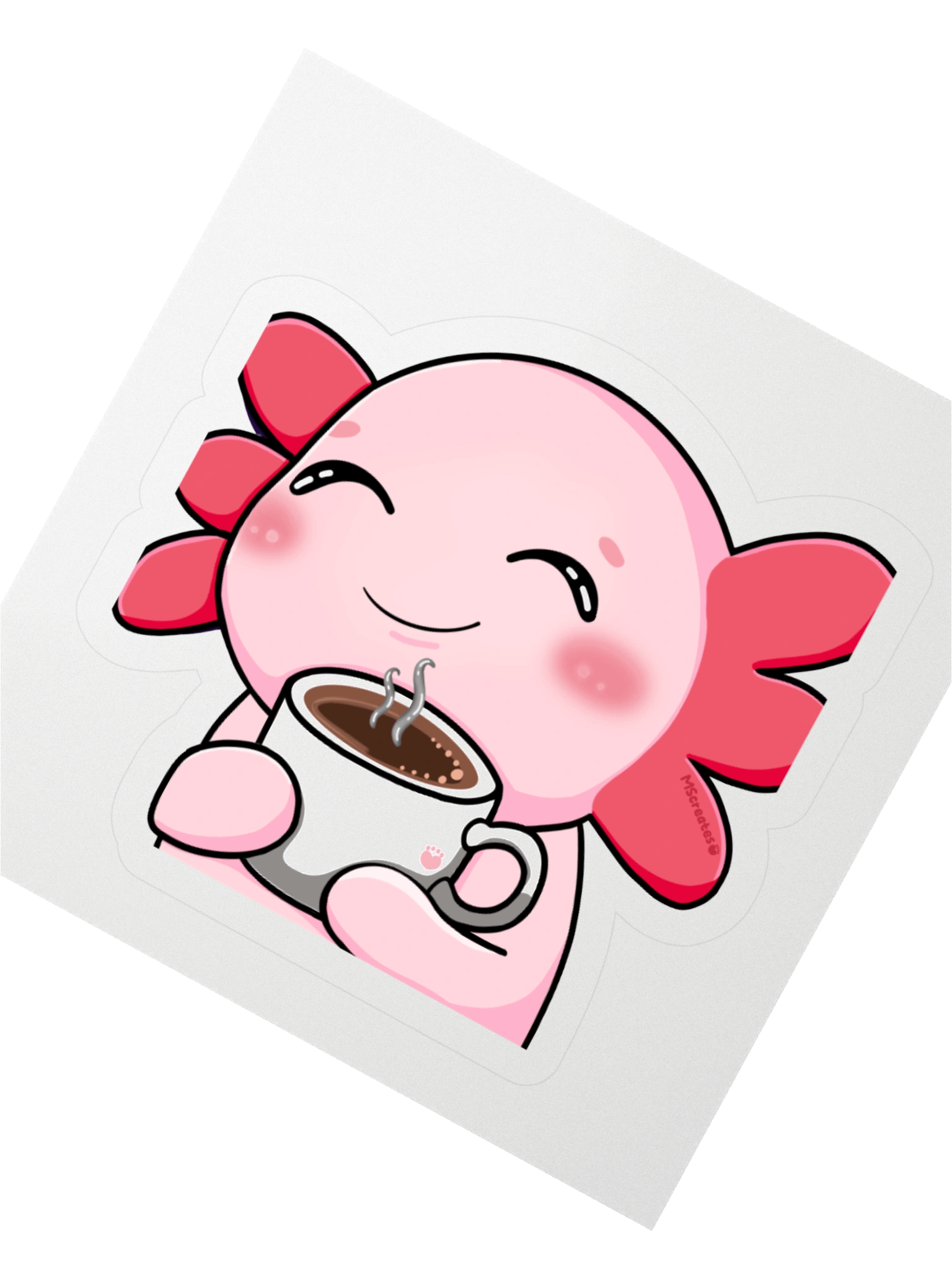 Mmm Coffee Axolotl Sticker product image (4)
