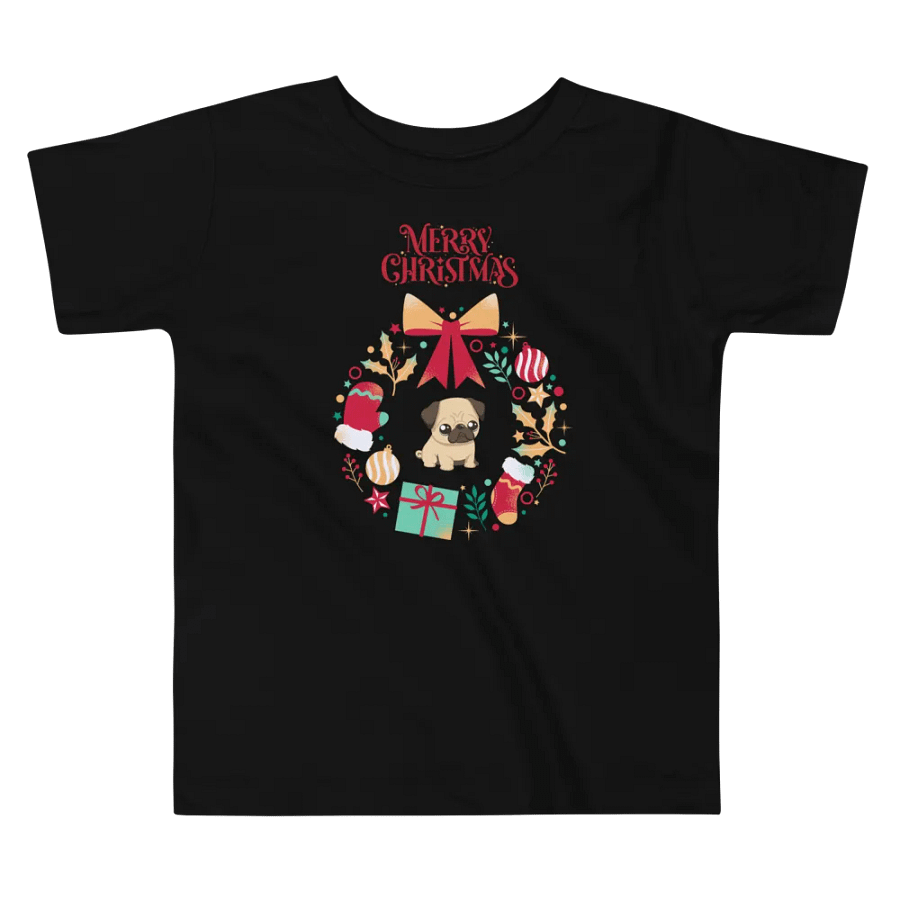 Merry Christmas Pug Festive Toddler T-Shirt product image (3)
